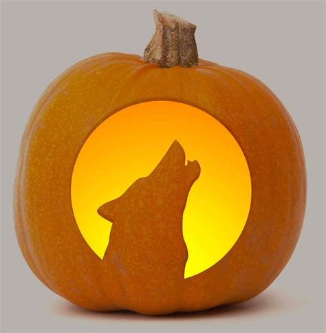 Wolf Howling Pumpkin Stencil - www.inf-inet.com