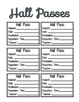 FREEBIE! Hall Pass Template - Editable in Google Docs & Drawings!