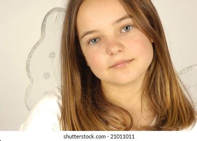 Young Girl Dressed Angel On Pale Stock Photo 21011011 | Shutterstock
