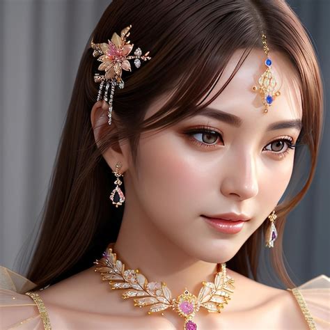 Premium AI Image | A beautiful girl wearing expensive luxury jewelry