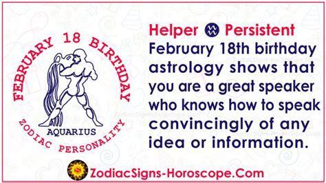 February 18 Zodiac (Aquarius) Horoscope Birthday Personality and Lucky ...