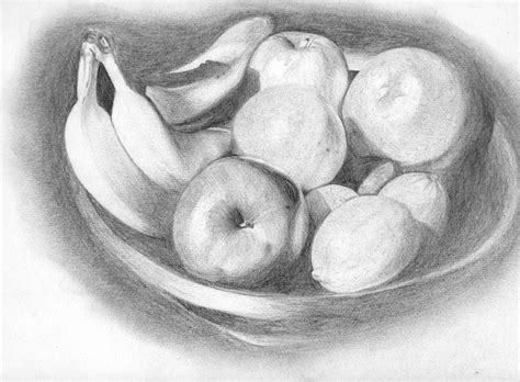 Fruit Bowl Sketch at PaintingValley.com | Explore collection of Fruit ...