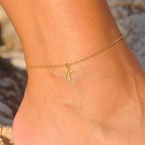 Custom Ankle Letter Bracelet - Etsy