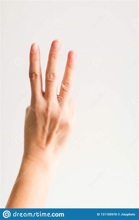 A Hand Showing Three Fingers For Counting Three. Stock Photo - Image of ...