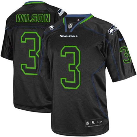 NFL Russell Wilson Seattle Seahawks Game Nike Jersey - Lights Out Black