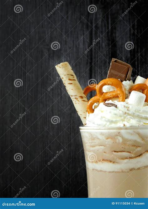 Chocolate Milkshake with Topping Stock Photo - Image of party, cocktail ...