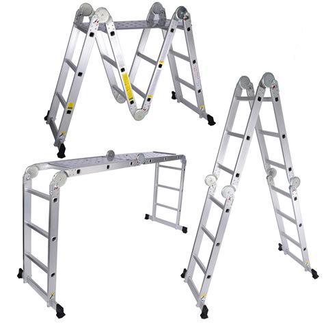 Terratek Aluminium Multi-Purpose Ladder Max Load 150kg with Removable ...