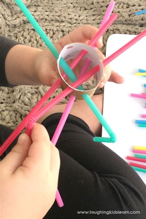 Fine motor threading activity using straws and cardboard tubes | Fine motor activities for kids ...