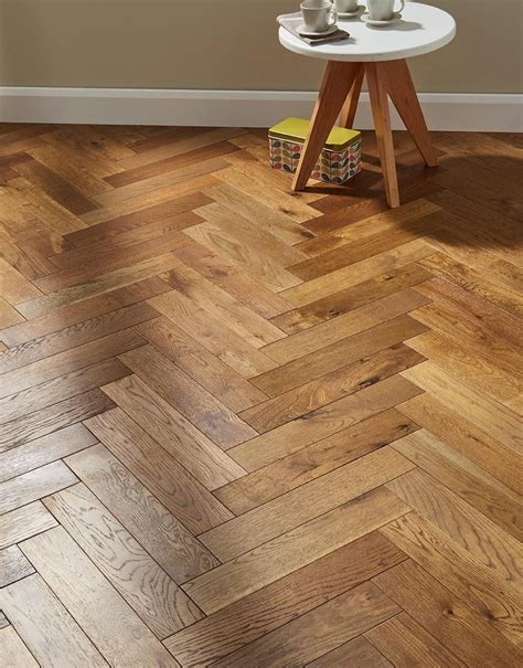 Oxford Herringbone Golden Smoked Oak Engineered Wood Flooring | Engineered wood floors ...