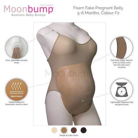 Lightweight fake tummy in 'caramel' colour by Moonbump®