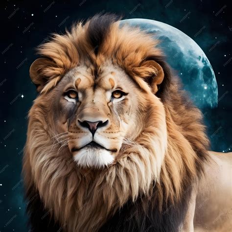 Premium Photo | Zodiac sign Lion handsome man Leo universe background