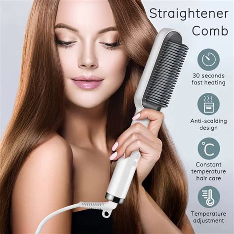 Buy Imported Hair Straightening Brush Comb Portable Men Beard Straightener Electric Heated Comb ...
