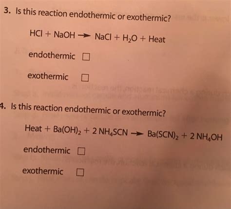 Solved: 3. Is This Reaction Endothermic Or Exothermic? HCI... | Chegg.com