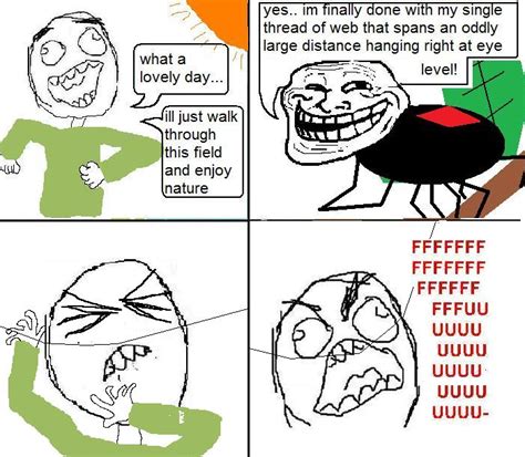 rage comics trollface spider eye level web fffuuu