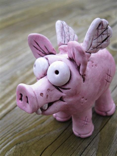 Flying Pig Polymer Clay Sculpture | Etsy | Polymer clay sculptures, Polymer clay projects ...