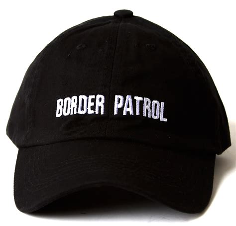 Low Profile Border Patrol Text Style Hat - Black 798711811304 | eBay