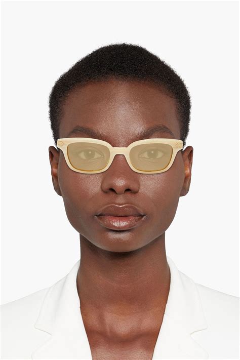 GUCCI Rectangle-frame marbled acetate sunglasses | THE OUTNET
