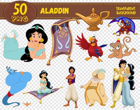 Aladdin Clipart Aladdin characters Aladdin png printable | Etsy