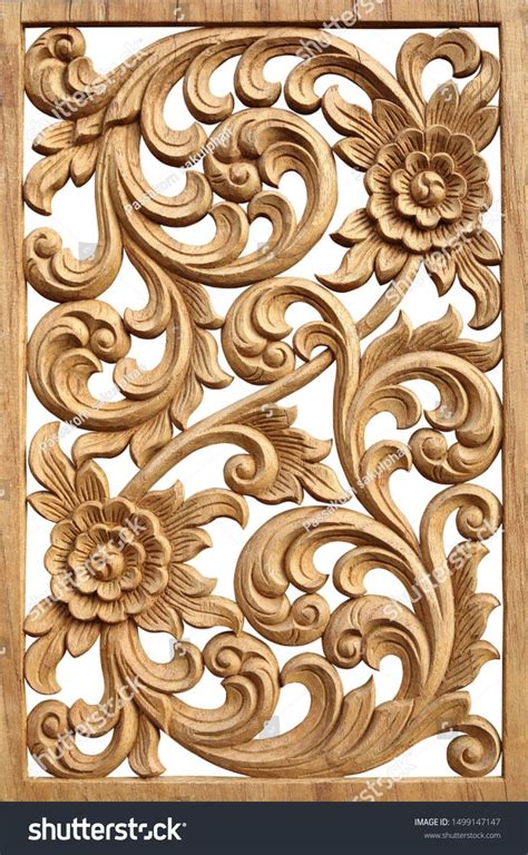 Floral Wood Carving Design