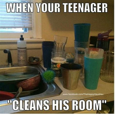 When your teenager cleans his room | Mom humor, Clean humor, Parenting memes