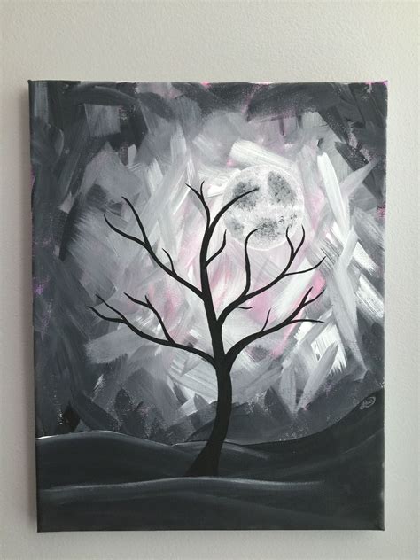 Tree/moon acrylic painting | Painting, Acrylic painting, Art