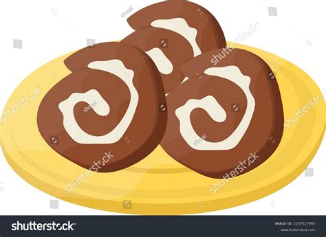Chocolate Swiss Roll Concept Coco Light Stock Vector (Royalty Free ...
