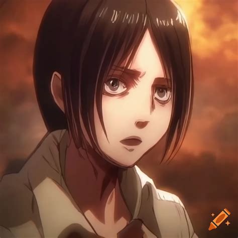 Mysterious female character from attack on titan on Craiyon