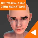 Stylized Female Head Demo Animations