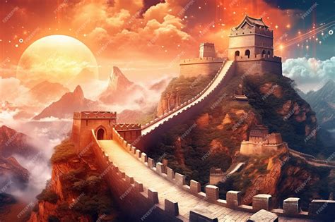 Premium AI Image | The great wall of china wallpaper