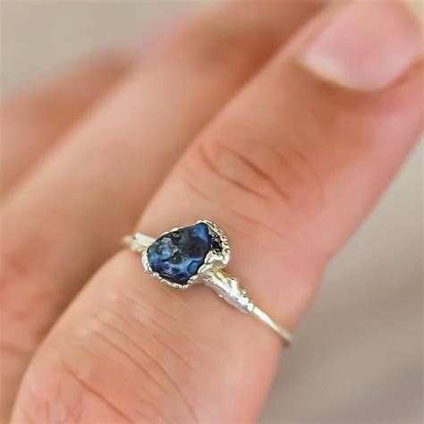 Raw Sapphire Ring - Women's Jewellery - Indie and Harper | Raw sapphire ring, Sapphire ring ...