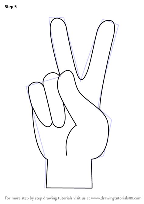 Learn How to Draw Peace Sign Hand (Symbols) Step by Step : Drawing ...