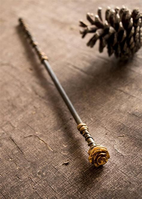 Gold Flower Wand Rose Wand Magic Wand With a Gold Rose - Etsy | Harry potter wand, Diy wand, Wands