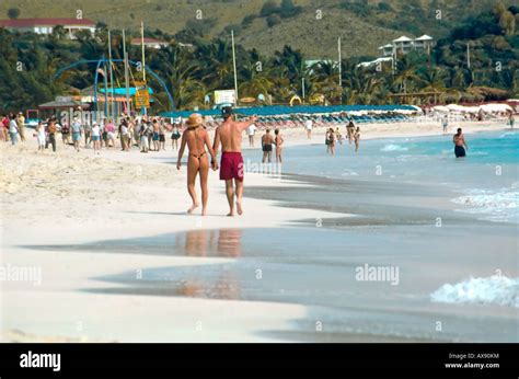 Orient Bay or Orient Beach, French St. Maarten Stock Photo: 16768423 ...