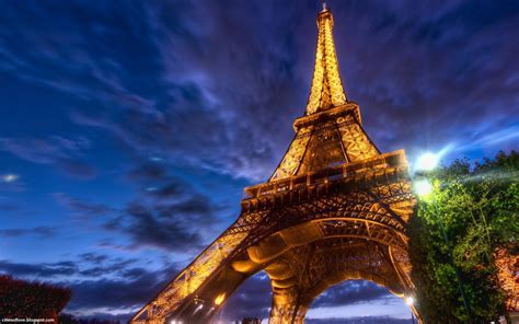 Paris Eiffel Tower At Night The Beautiful French Iron Lady France Hd ...