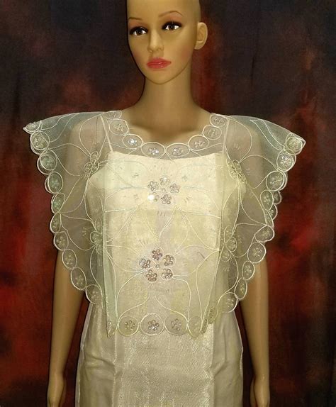 FILIPINIANA Embroidered and Sequined KIMONA Handmade Philippine ...