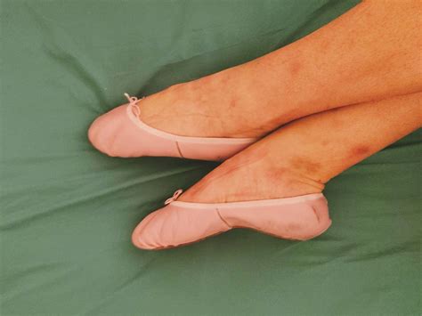 Pink leather ballet slippers. And nothing else. | Ballet sli ...