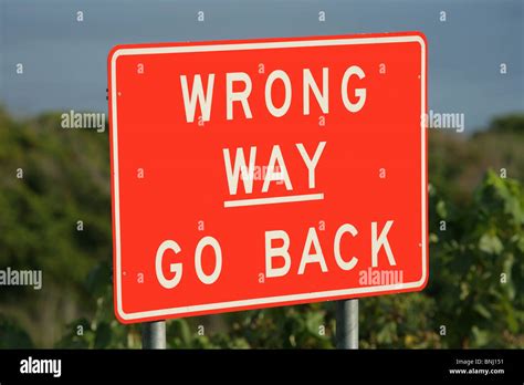 Wrong way go back sign hi-res stock photography and images - Alamy