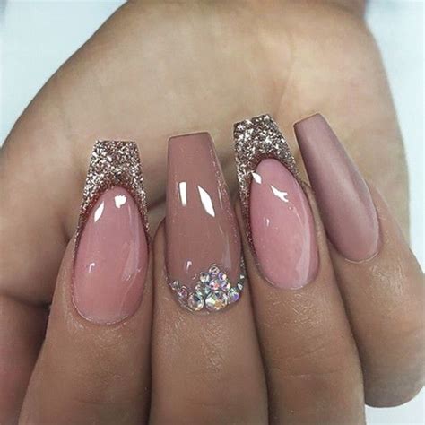 sparkle blush pink nails | Ногти, Маникюр