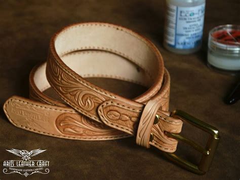 Natural vegetable tanned leather belt. | Handmade leather belt, Leather ...