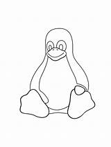 Penguin coloring Page sketch template