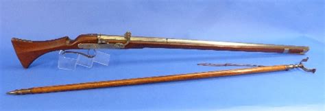 A replica 17th century English Civil War matchlock musket, (Arquebus ...