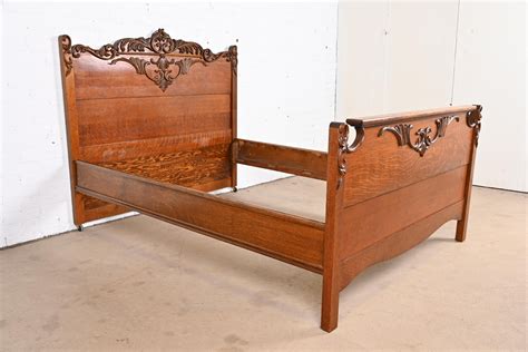 Antique Victorian Carved Oak Full Size Bed, Circa 1890s - Etsy