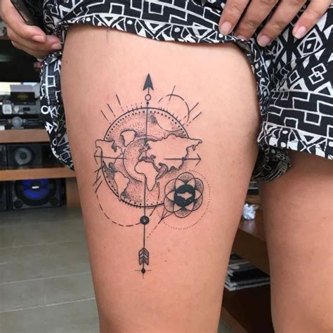 10+ World Map Tattoo Designs, Ideas | Map tattoos, World map tattoos, Compass tattoo