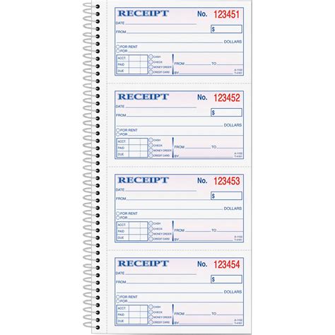 TOPS, TOP4161, Carbonless 2-part Money Receipt Book, 200 / Each, Canary,White - Walmart.com ...