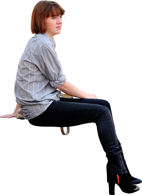 girl sitting down, viewed from side on People Sitting Png, Person ...