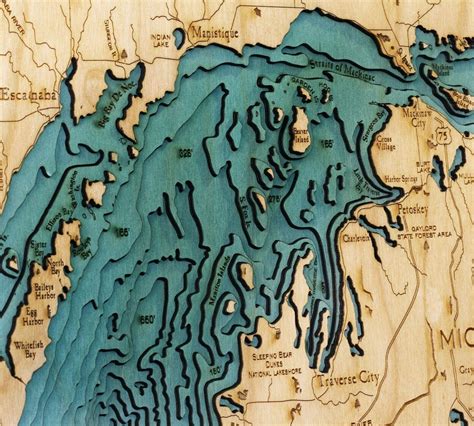 Bathymetric Map Great Lakes - Scrimshaw Gallery