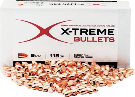 (9mm .355 In Stock) X-Treme Bullets Copper Plated Pistol Bullets from ...