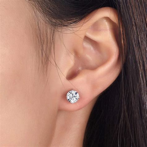 1 Carat Created Zirconia Stud Earrings 925 Sterling Silver MXFE8114