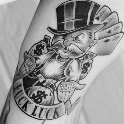 Clean tattoo of our “Monopoly Hustle” design. Thank you @eyetattoo_ - - - - #allhustle #fuckluck ...