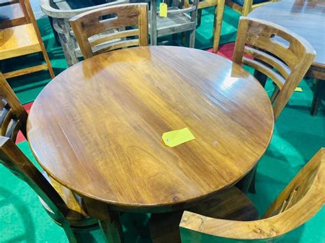 Teak Wooden Dining Table Set With 4 Chairs at Rs 22000/sq ft | Wooden ...